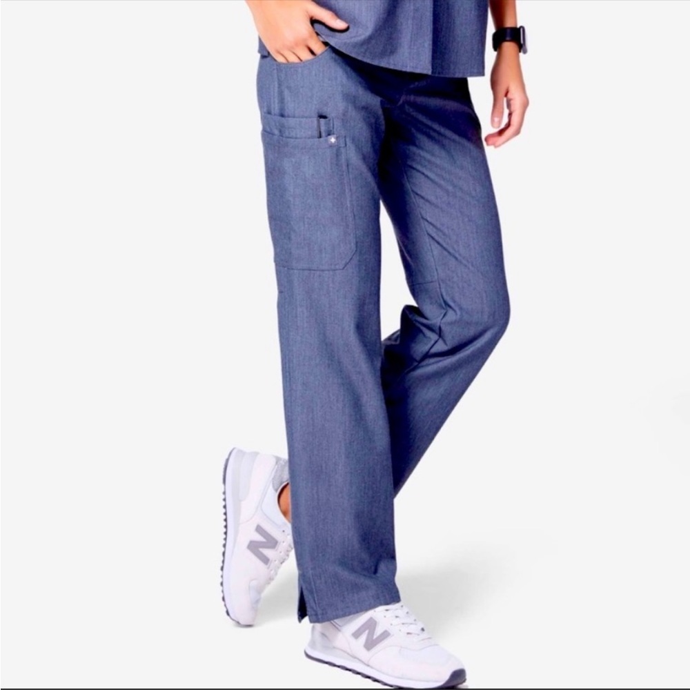Figs, Kade scrub pant. Discontinued color Heather Denim. Small.